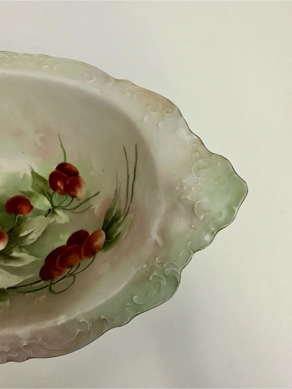Vintage Wallendar Austria Serving Bowl w/ Cherry Tree Pattern/1884-1909
